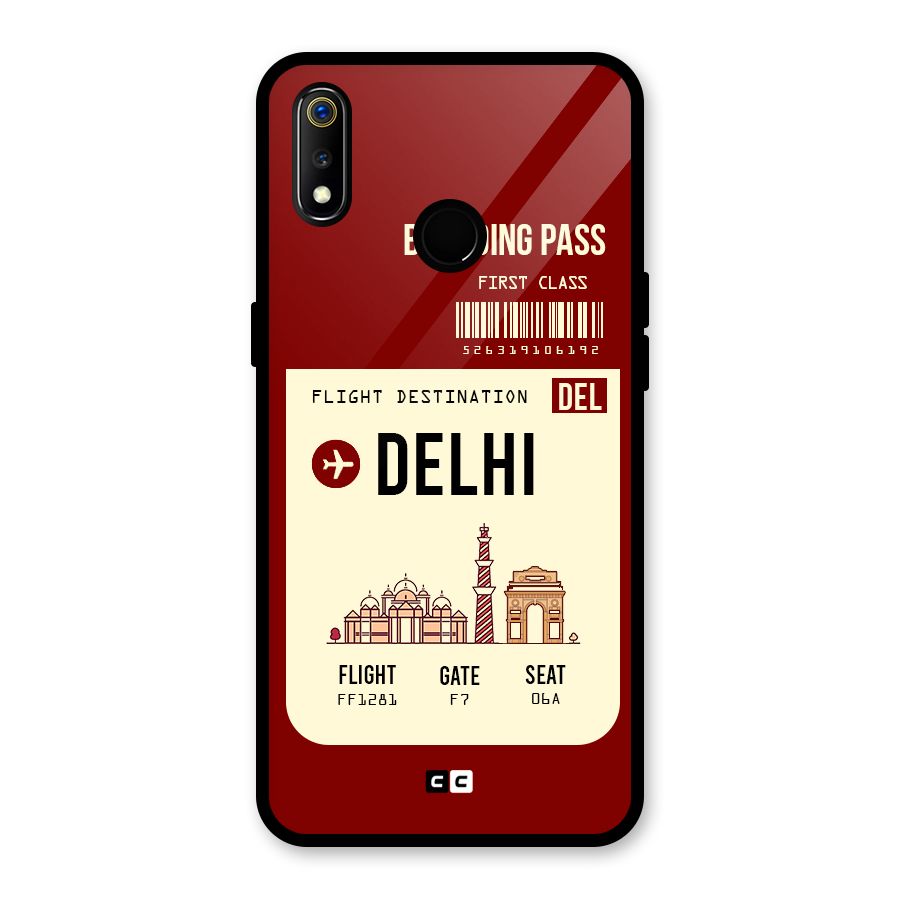 Delhi Boarding Pass Glass Back Case for Realme 3i