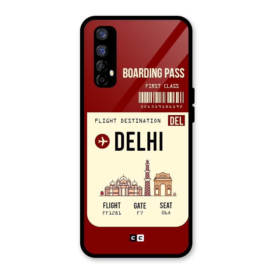 Delhi Boarding Pass Glass Back Case for Realme 7