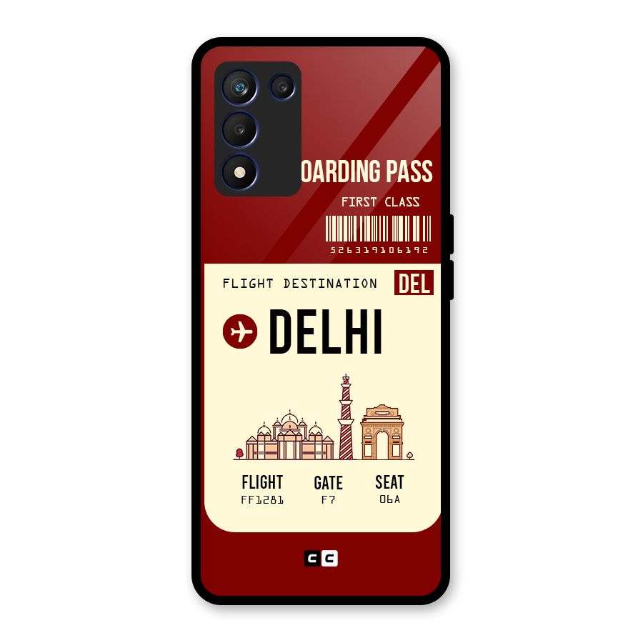 Delhi Boarding Pass Glass Back Case for Realme 9 5G Speed