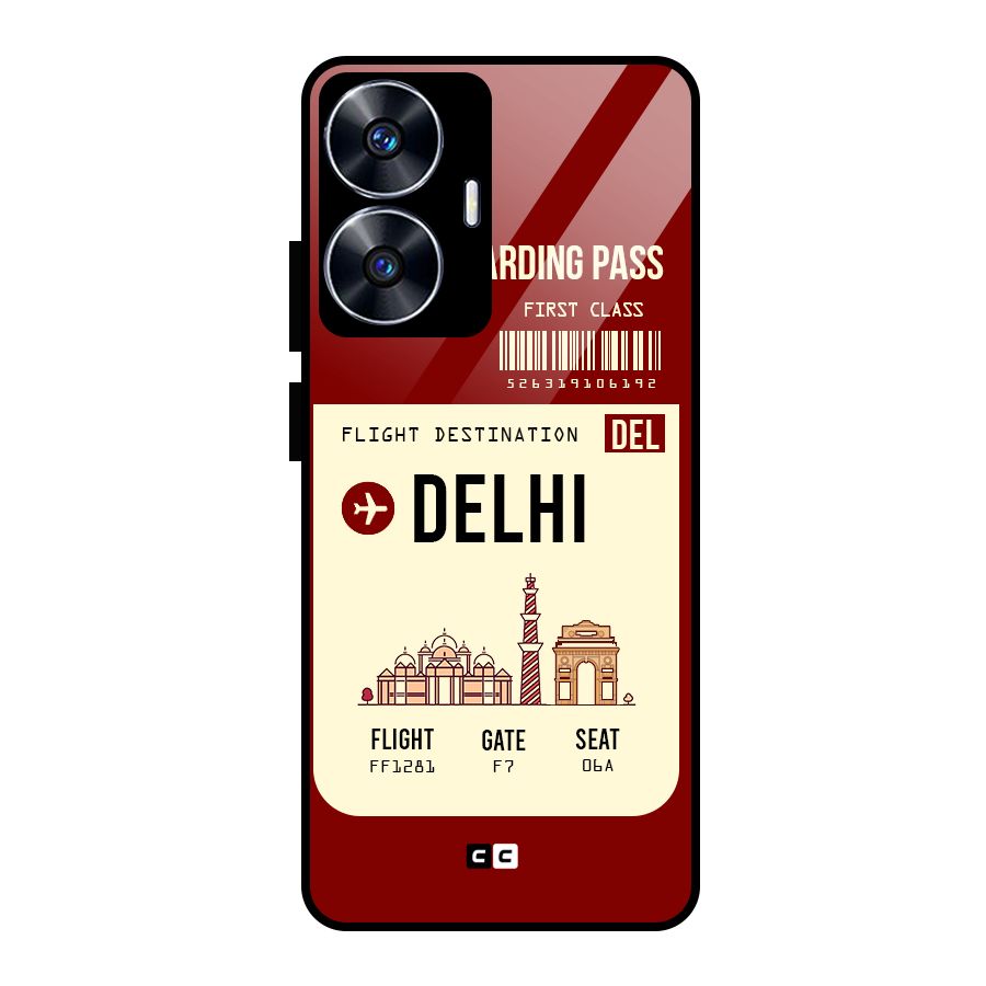Delhi Boarding Pass Glass Back Case for Realme Narzo N55