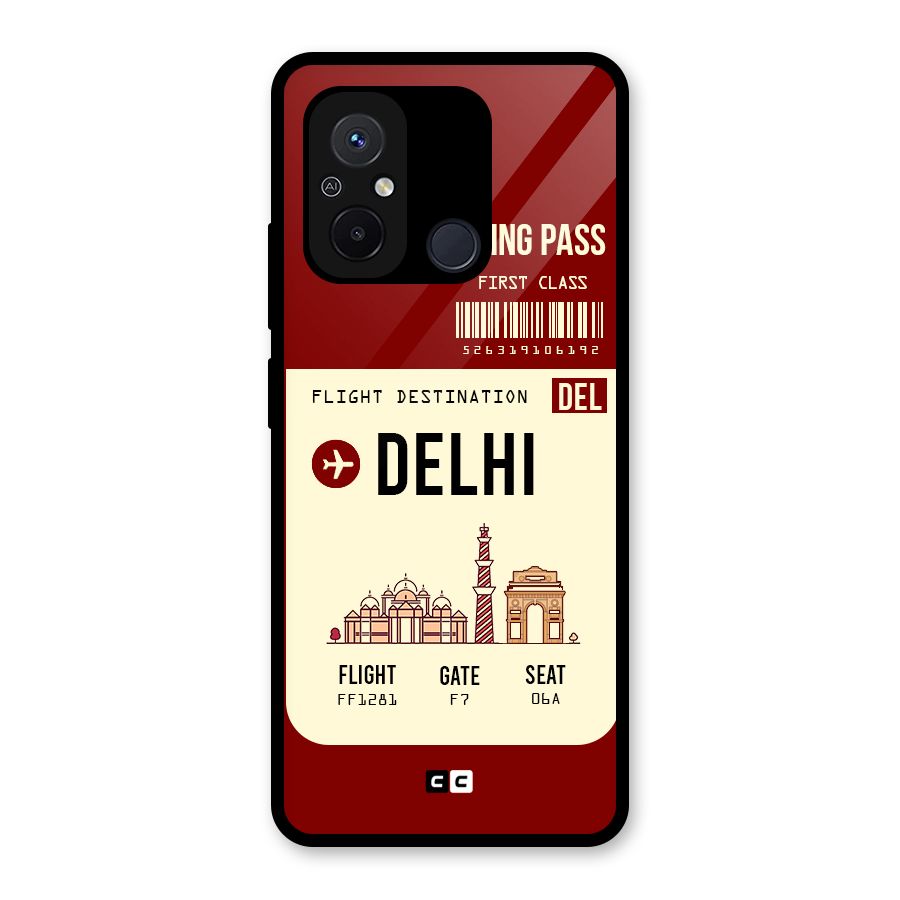 Delhi Boarding Pass Glass Back Case for Redmi 12C