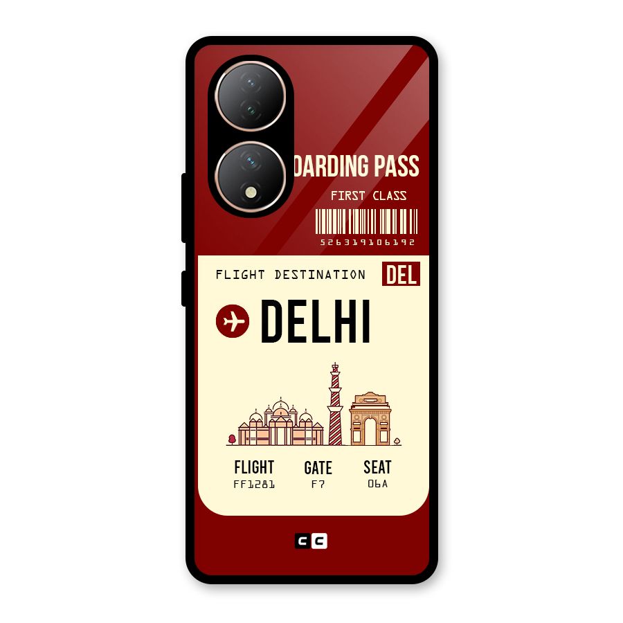 Delhi Boarding Pass Glass Back Case for Vivo Y100