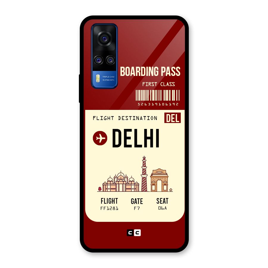 Delhi Boarding Pass Glass Back Case for Vivo Y31