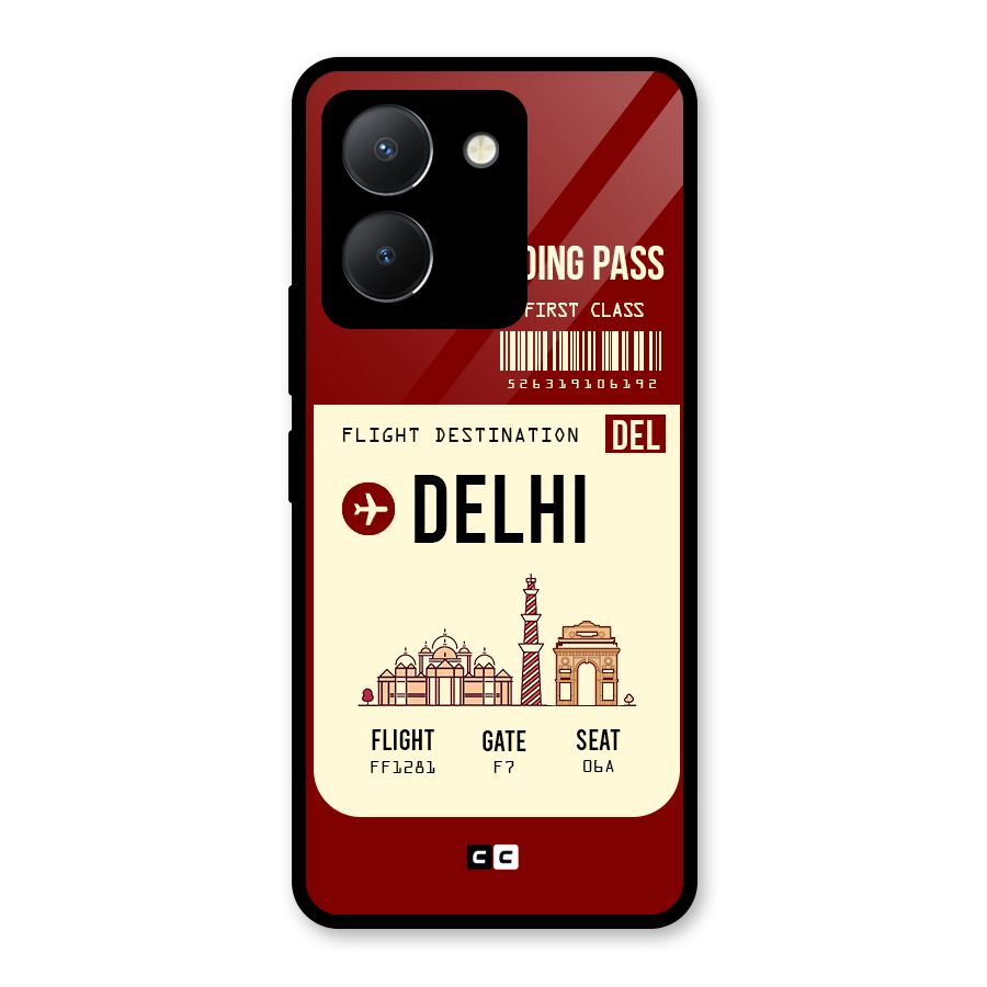 Delhi Boarding Pass Glass Back Case for Vivo Y36