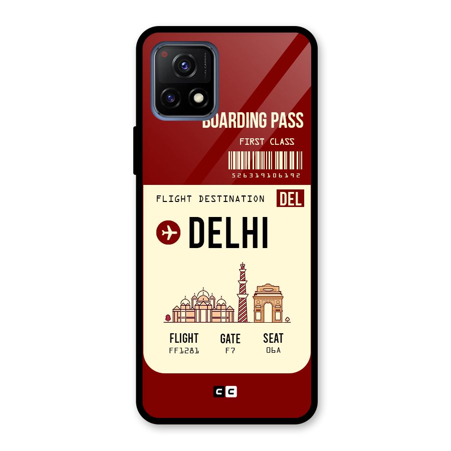 Delhi Boarding Pass Glass Back Case for Vivo Y72 5G