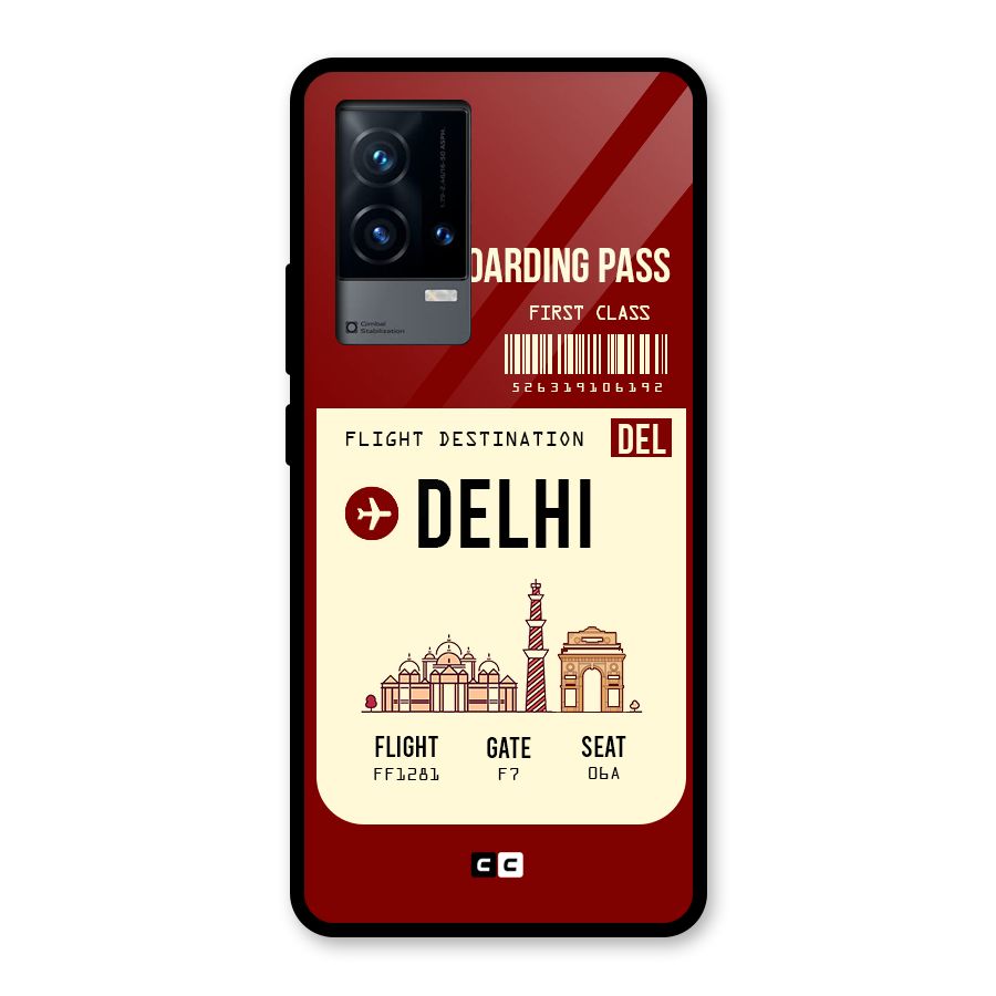 Delhi Boarding Pass Glass Back Case for iQOO 9 5G