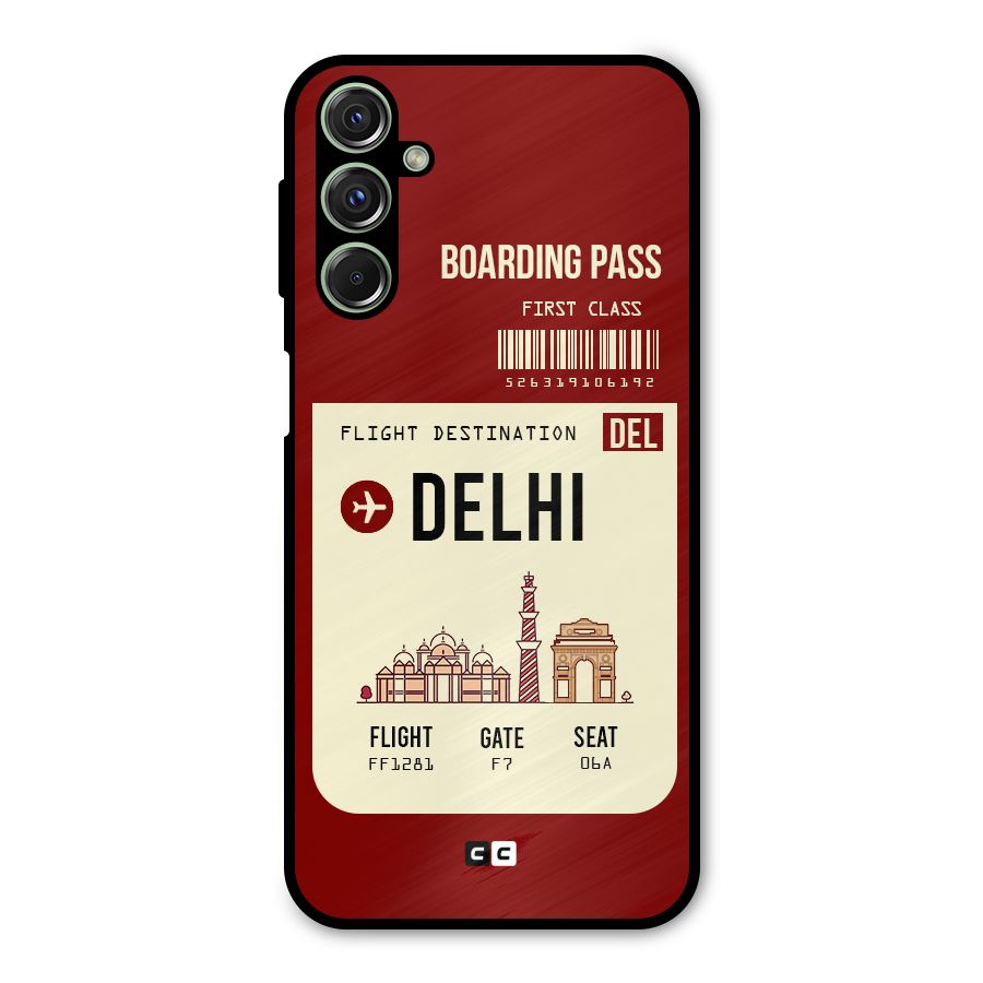 Delhi Boarding Pass Metal Back Case for Galaxy F34