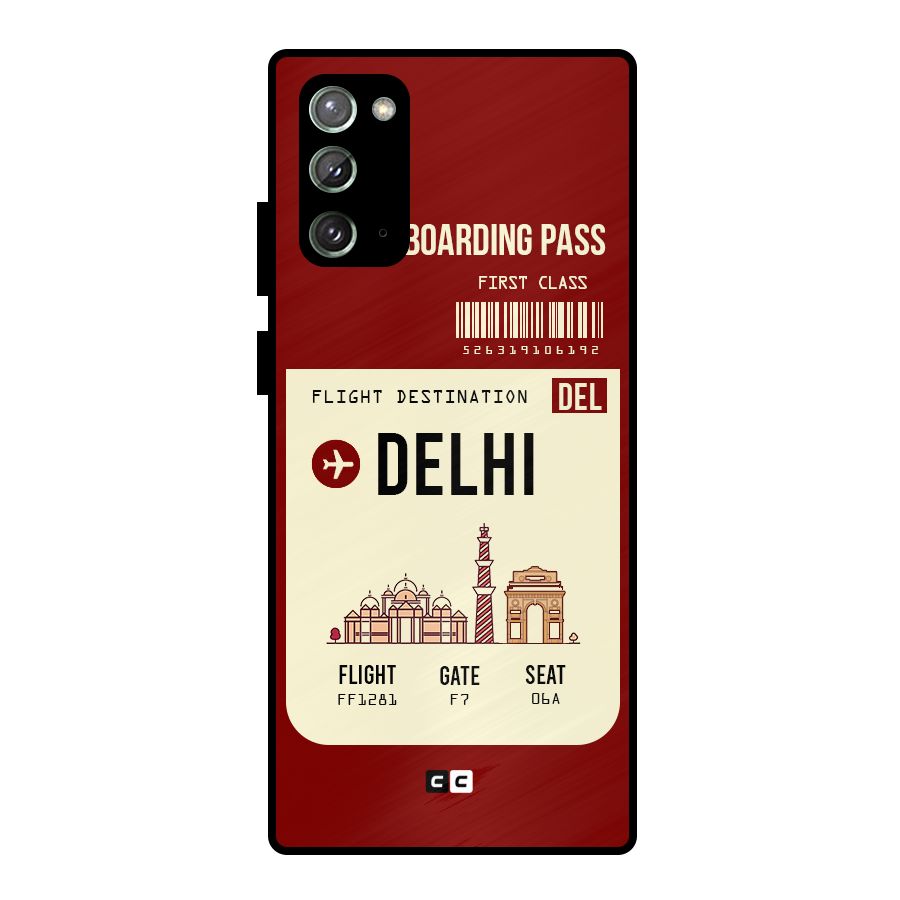 Delhi Boarding Pass Metal Back Case for Galaxy Note 20