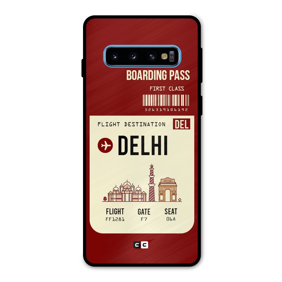 Delhi Boarding Pass Metal Back Case for Galaxy S10