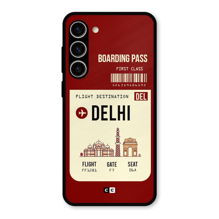 Delhi Boarding Pass Metal Back Case for Galaxy S23 Plus
