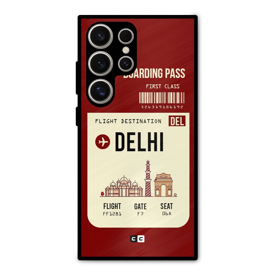 Delhi Boarding Pass Metal Back Case for Galaxy S24 Ultra