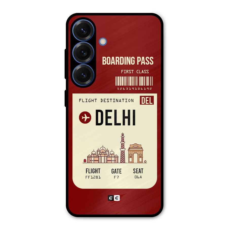 Delhi Boarding Pass Metal Back Case for Galaxy S25