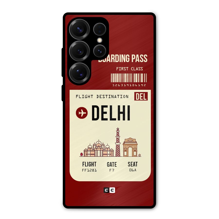 Delhi Boarding Pass Metal Back Case for Galaxy S25 Ultra