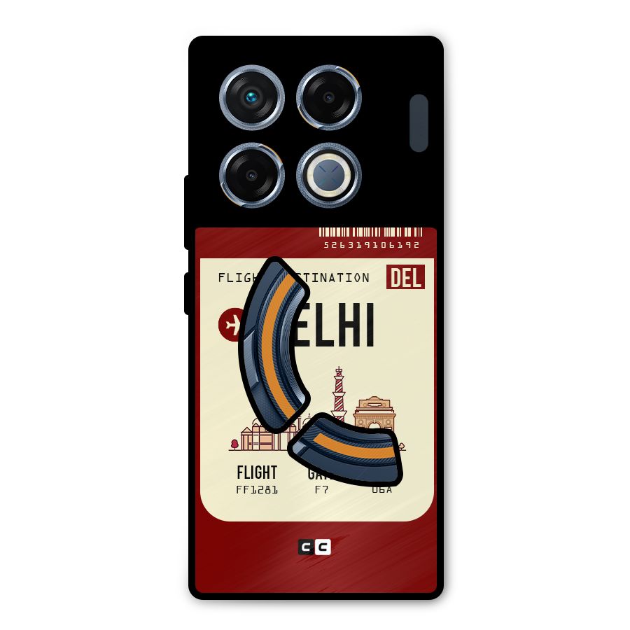 Delhi Boarding Pass Metal Back Case for Infinix GT 20 Pro