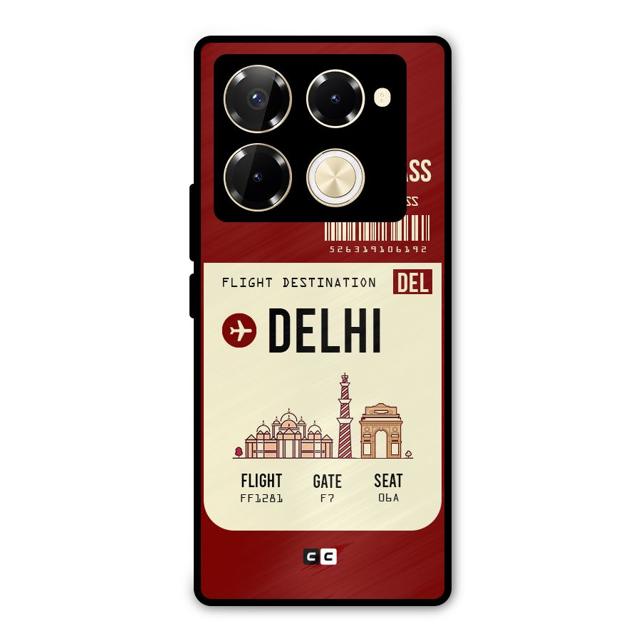 Delhi Boarding Pass Metal Back Case for Infinix Note 40 Pro