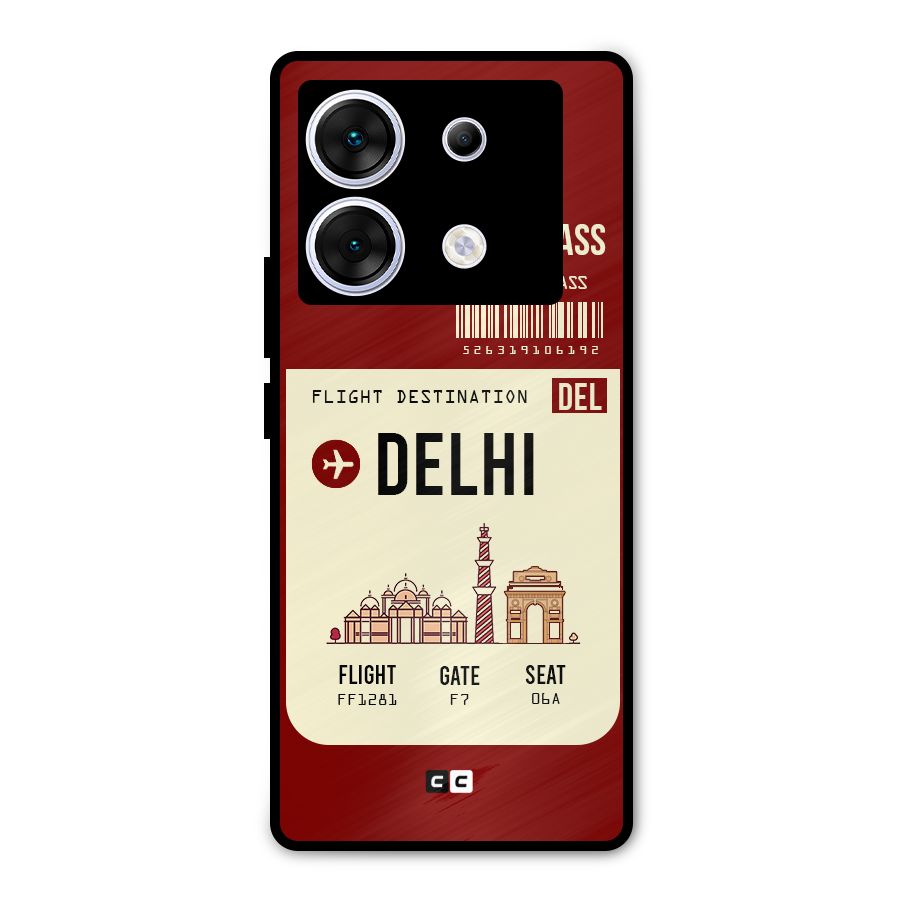Delhi Boarding Pass Metal Back Case for Infinix Zero 30 5G