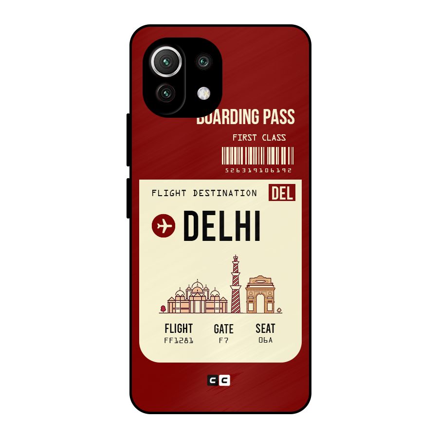 Delhi Boarding Pass Metal Back Case for Mi 11 Lite NE 5G