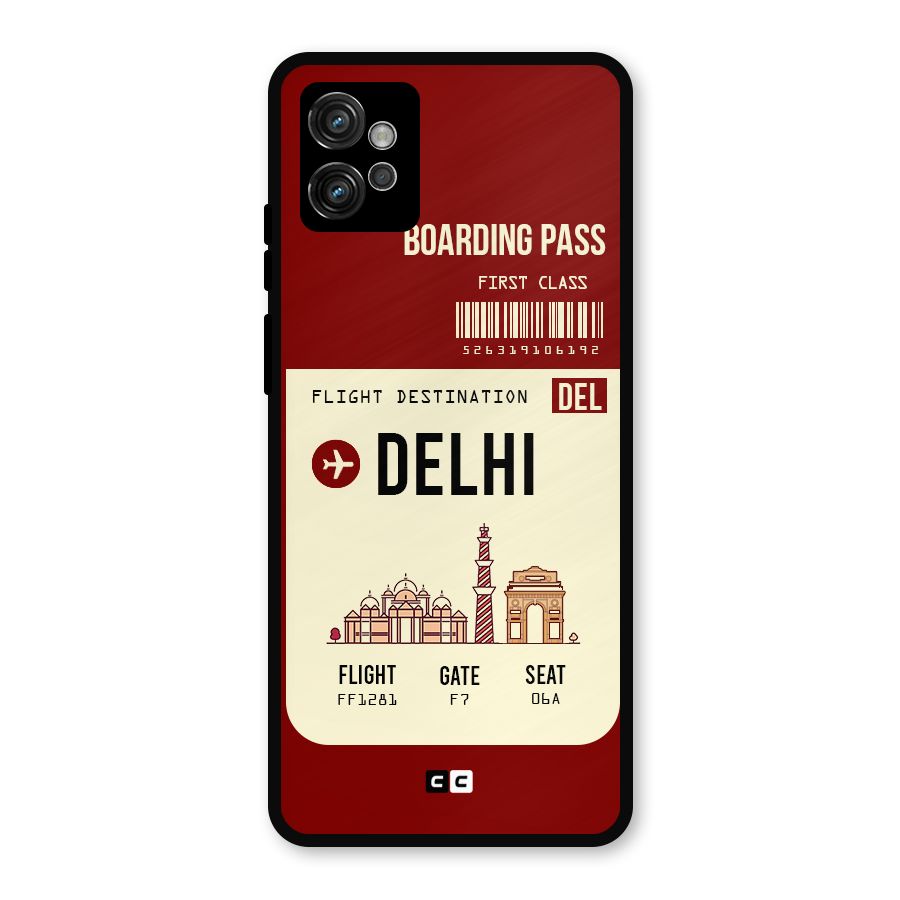 Delhi Boarding Pass Metal Back Case for Moto G32