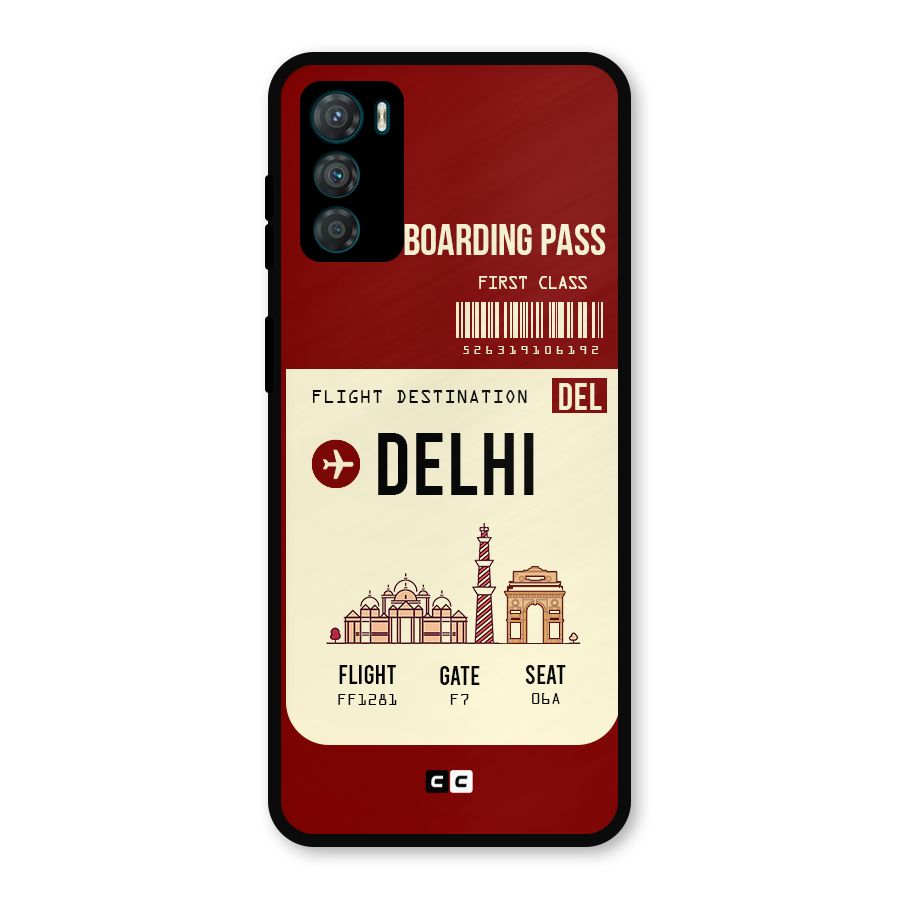 Delhi Boarding Pass Metal Back Case for Moto G42