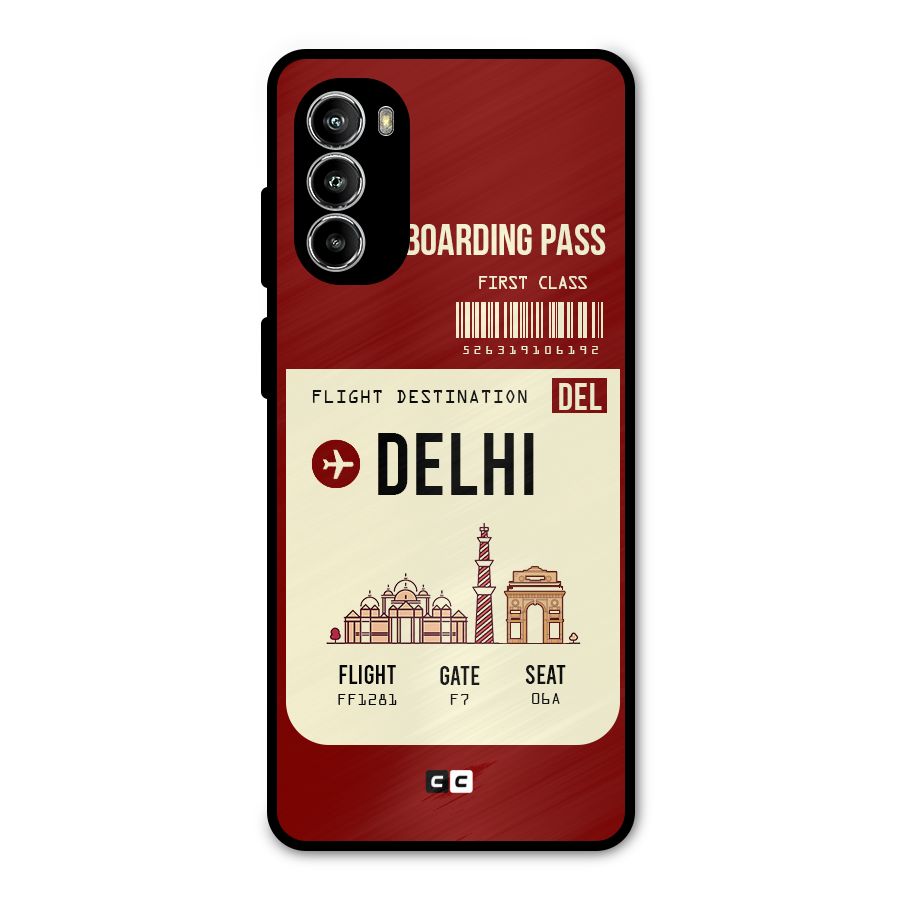 Delhi Boarding Pass Metal Back Case for Moto G52
