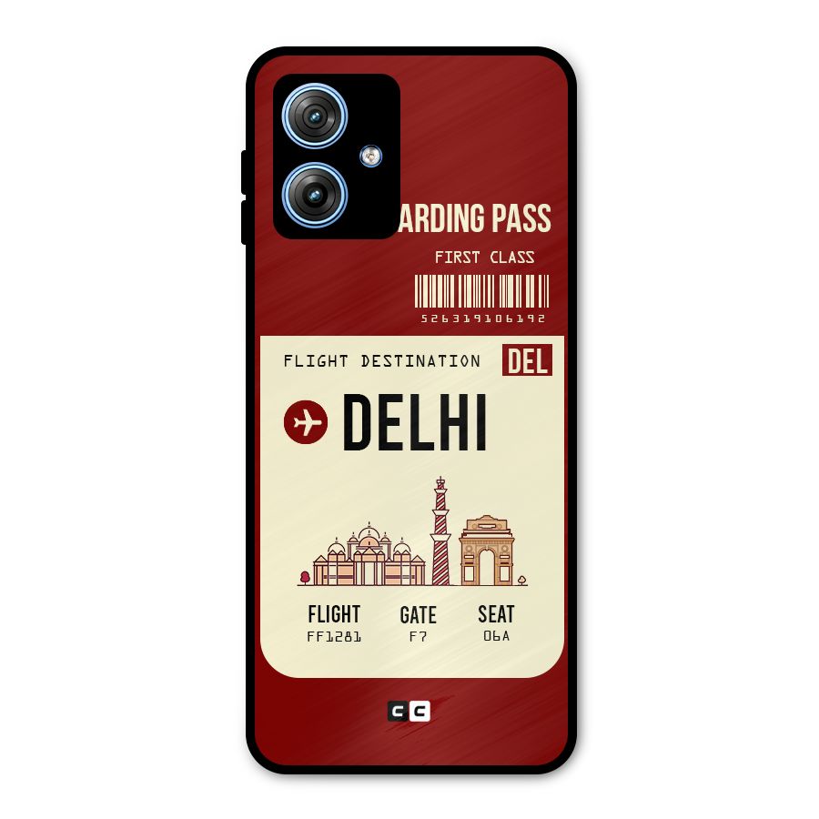 Delhi Boarding Pass Metal Back Case for Moto G54