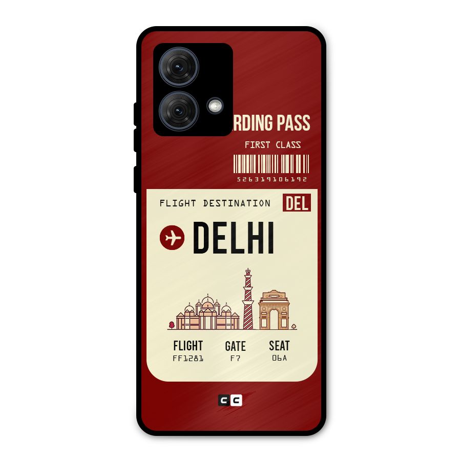 Delhi Boarding Pass Metal Back Case for Moto G84