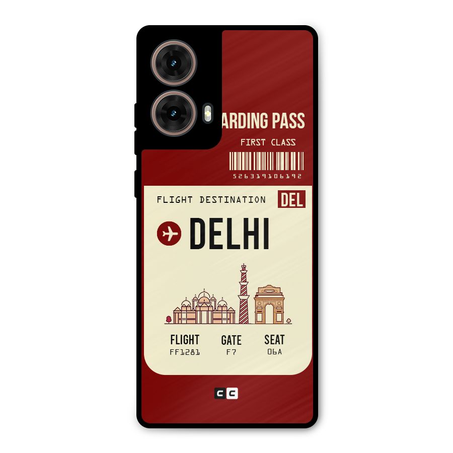 Delhi Boarding Pass Metal Back Case for Moto G85