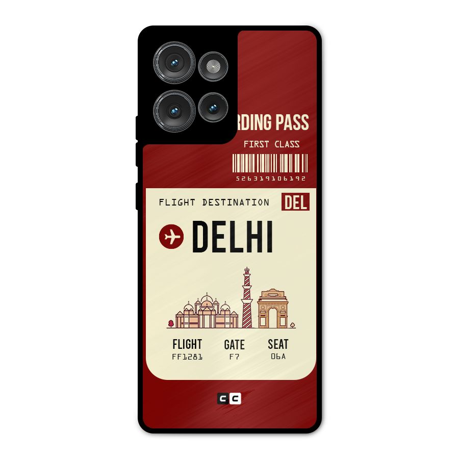 Delhi Boarding Pass Metal Back Case for Motorola Edge 50