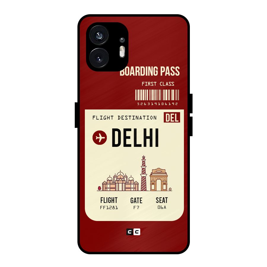 Delhi Boarding Pass Metal Back Case for Nothing Phone 2