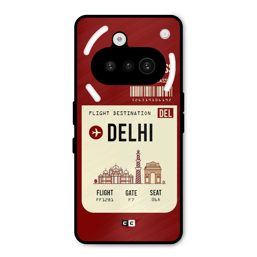 Delhi Boarding Pass Metal Back Case for Nothing Phone 3a