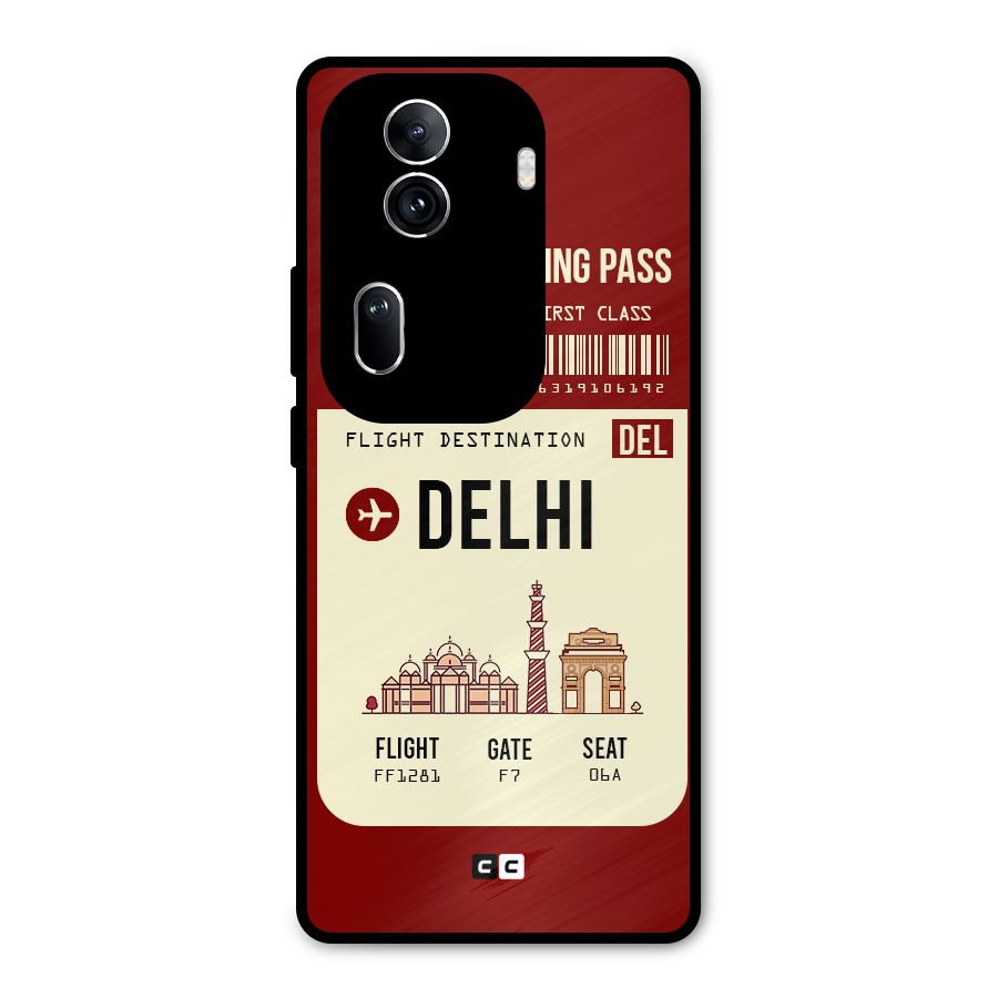 Delhi Boarding Pass Metal Back Case for Oppo Reno11 Pro 5G