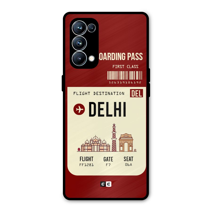 Delhi Boarding Pass Metal Back Case for Oppo Reno5 Pro 5G