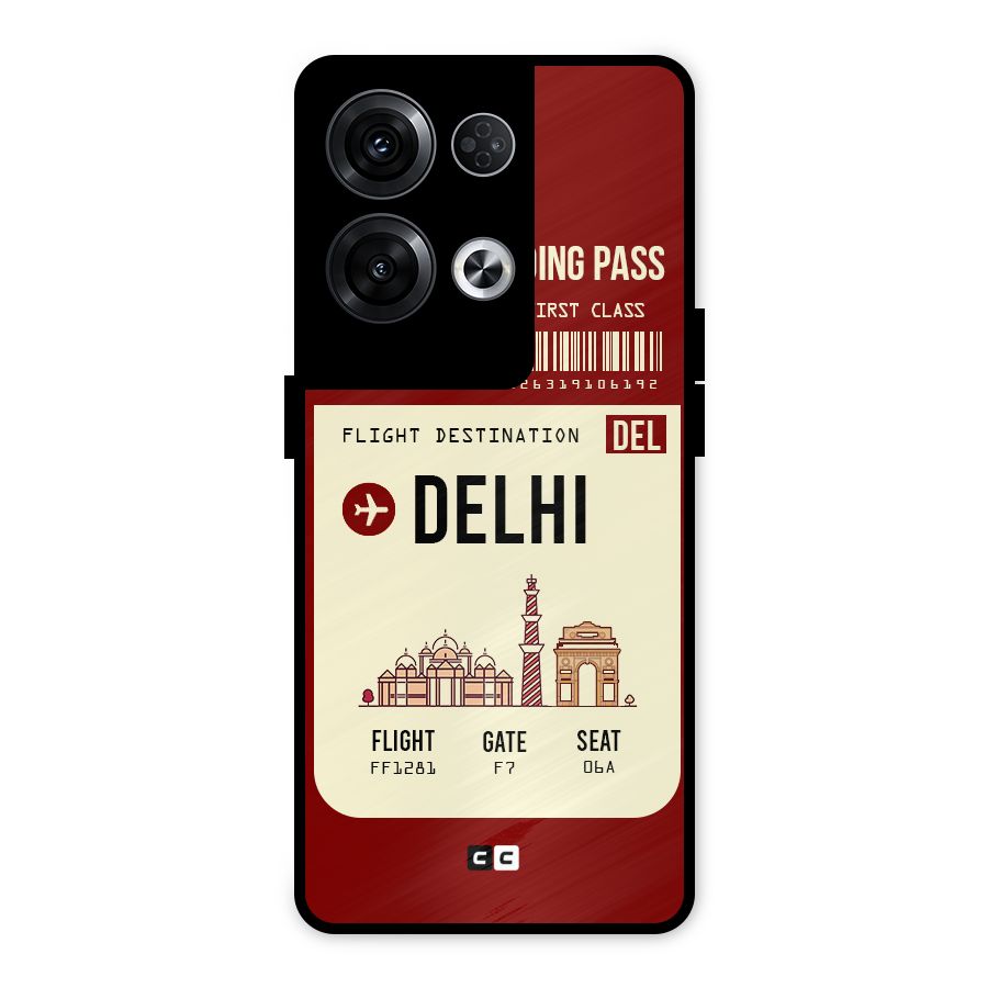 Delhi Boarding Pass Metal Back Case for Oppo Reno8 Pro 5G