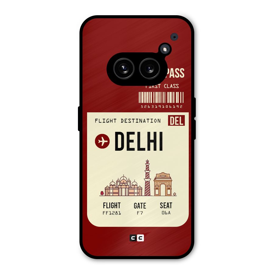 Delhi Boarding Pass Metal Back Case for Nothing Phone 2a