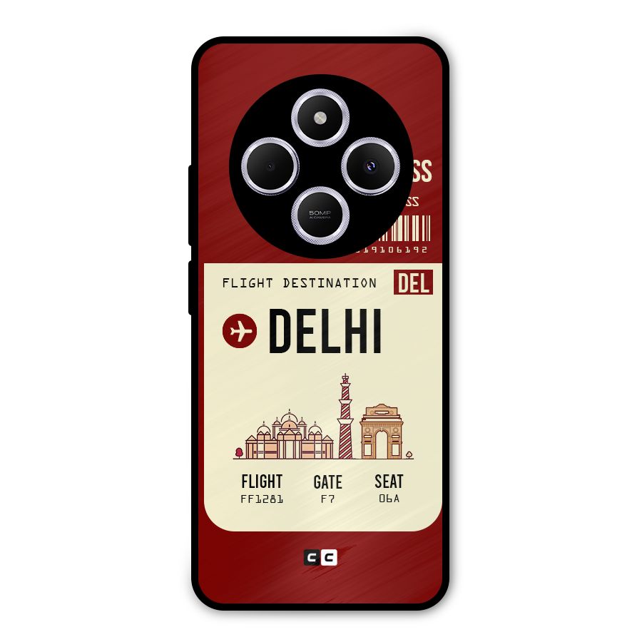 Delhi Boarding Pass Metal Back Case for Poco M7