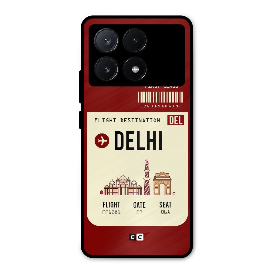 Delhi Boarding Pass Metal Back Case for Poco X6 Pro