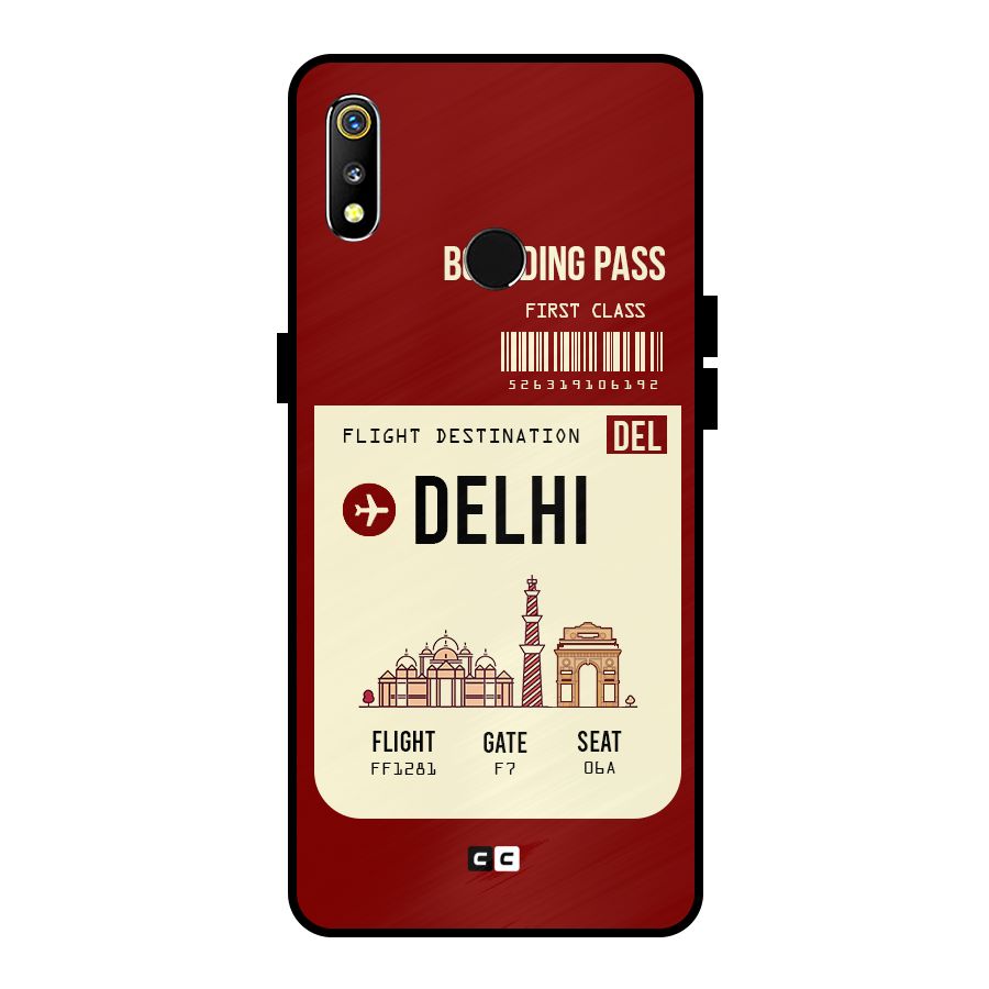 Delhi Boarding Pass Metal Back Case for Realme 3
