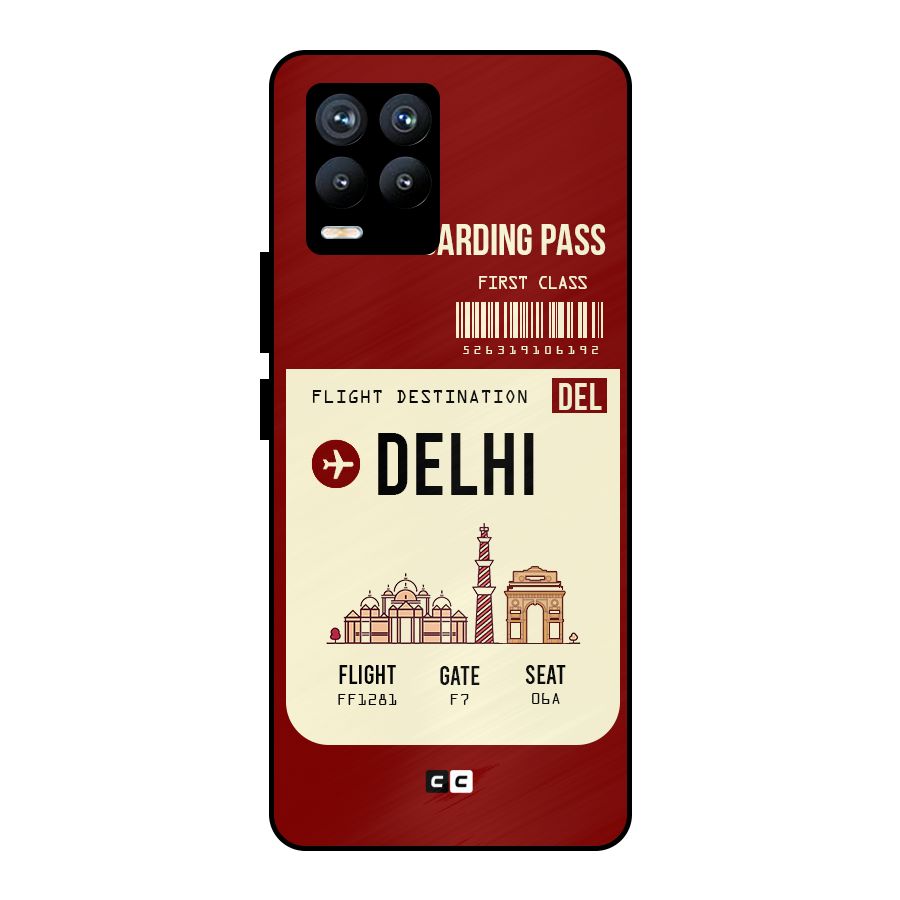 Delhi Boarding Pass Metal Back Case for Realme 8