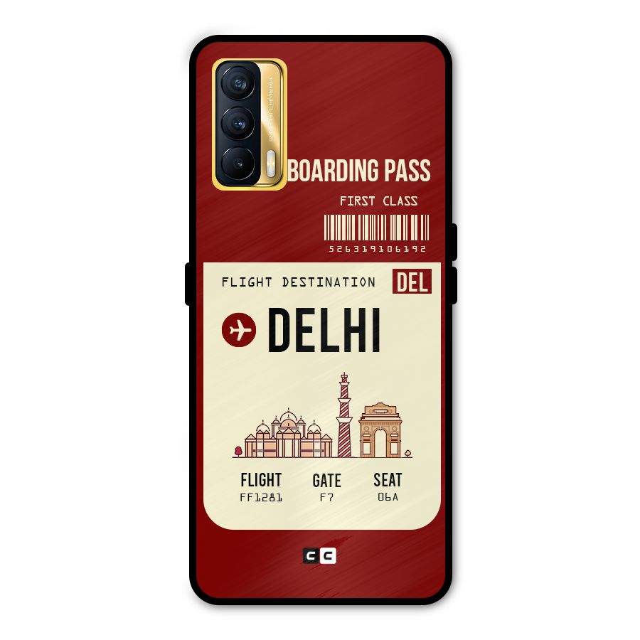 Delhi Boarding Pass Metal Back Case for Realme X7