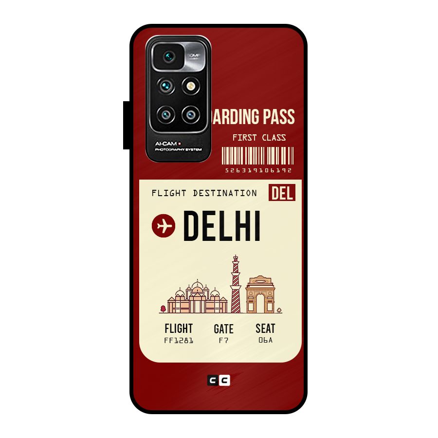 Delhi Boarding Pass Metal Back Case for Redmi 10 Prime