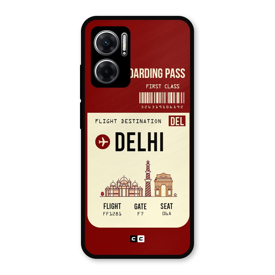 Delhi Boarding Pass Metal Back Case for Redmi 11 Prime 5G