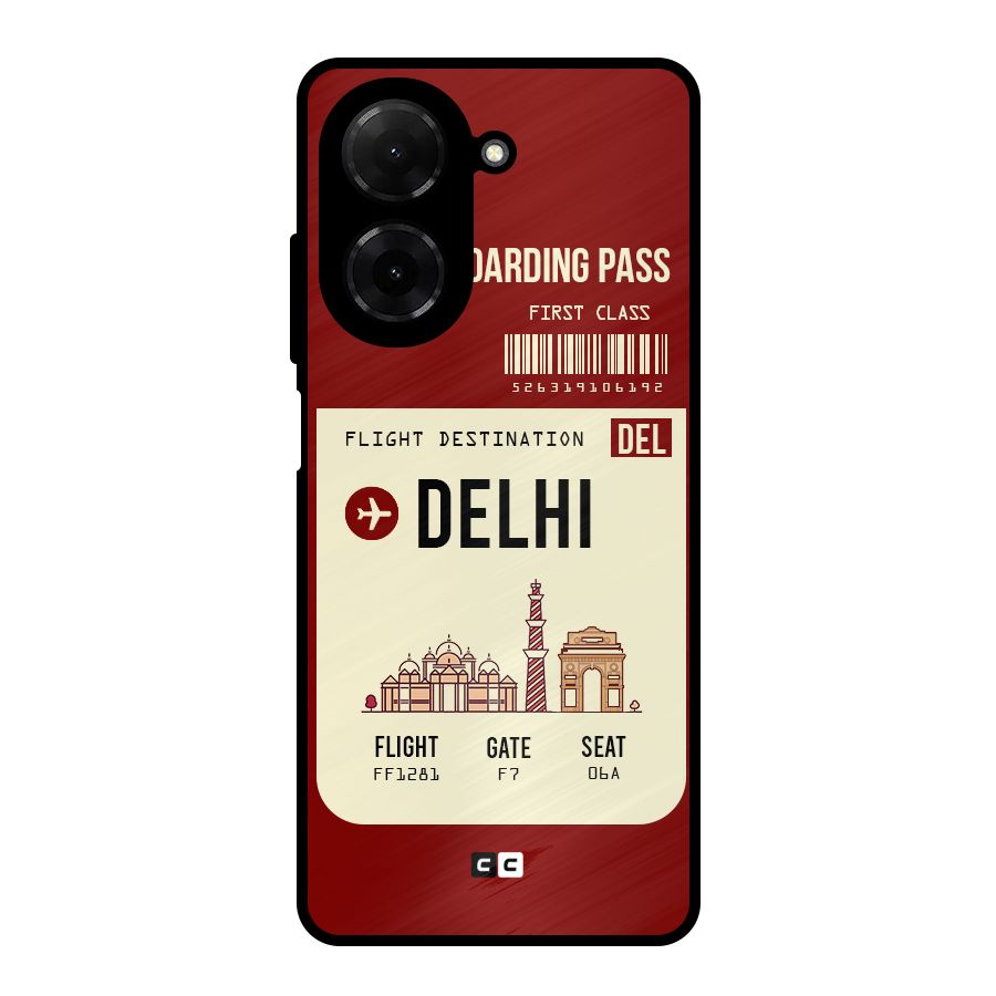 Delhi Boarding Pass Metal Back Case for Redmi A5 4G