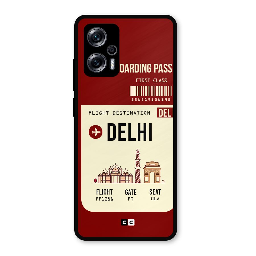 Delhi Boarding Pass Metal Back Case for Redmi K50i