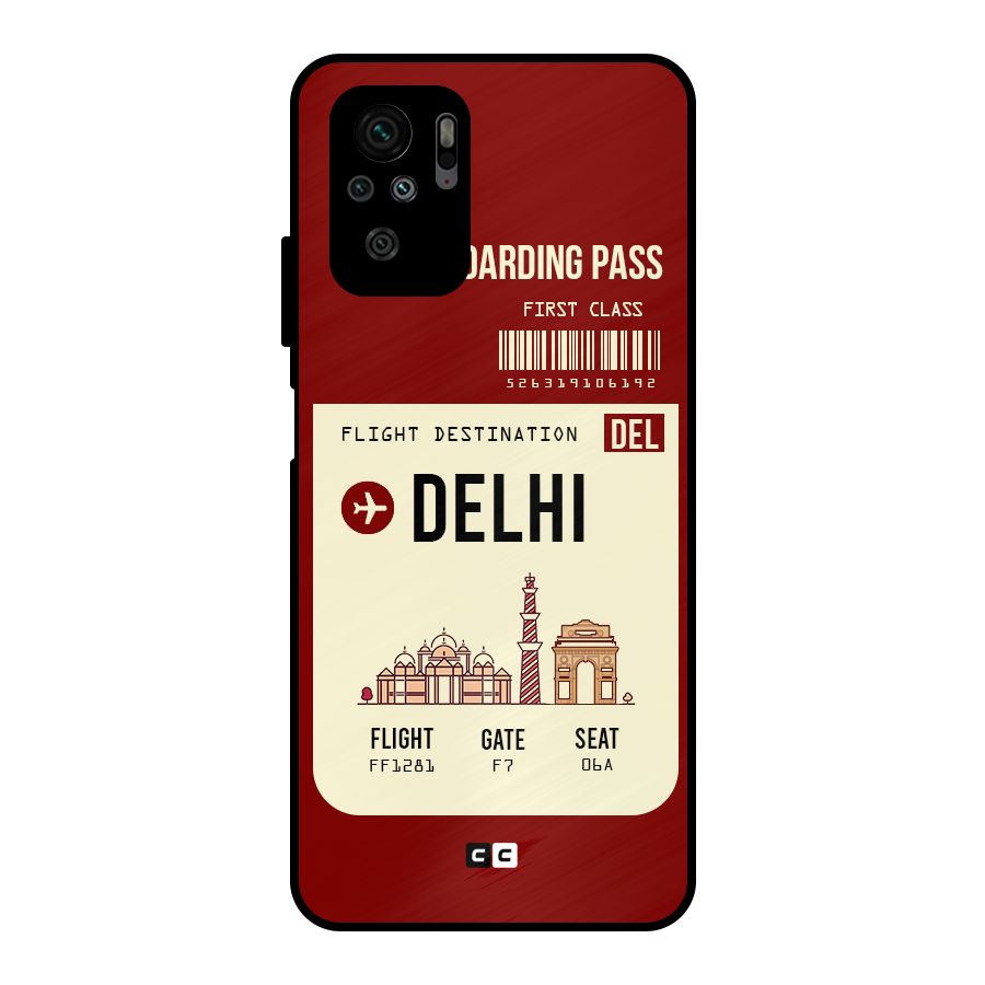 Delhi Boarding Pass Metal Back Case for Redmi Note 10