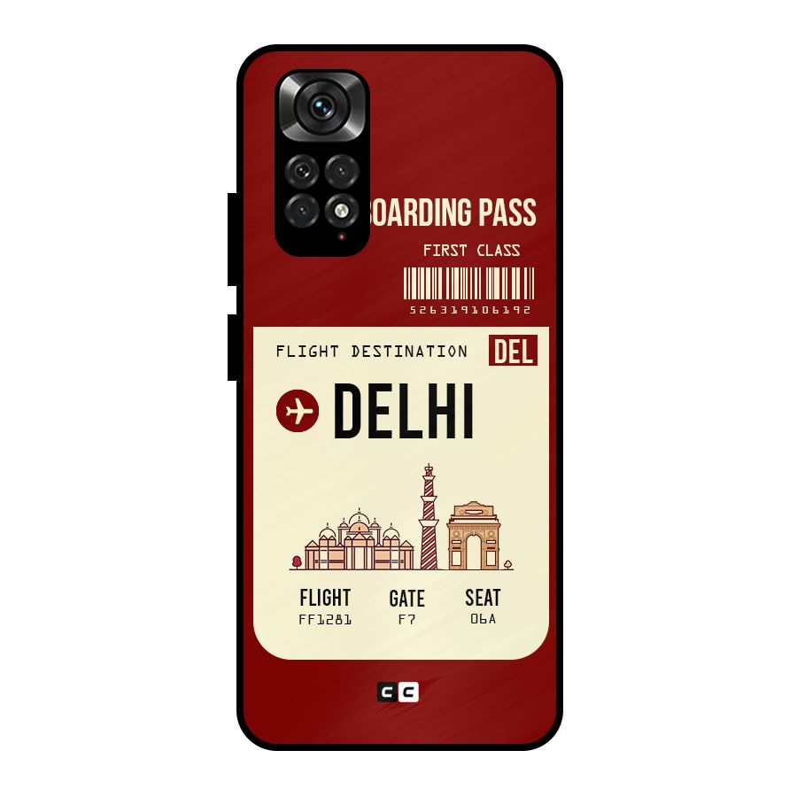 Delhi Boarding Pass Metal Back Case for Redmi Note 11 Pro