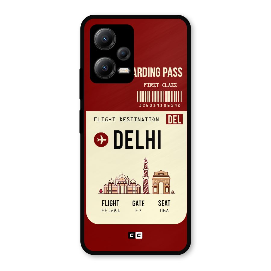 Delhi Boarding Pass Metal Back Case for Redmi Note 12 5G