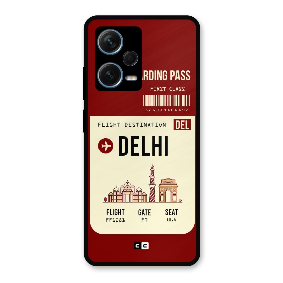 Delhi Boarding Pass Metal Back Case for Redmi Note 12 Pro Plus 5G