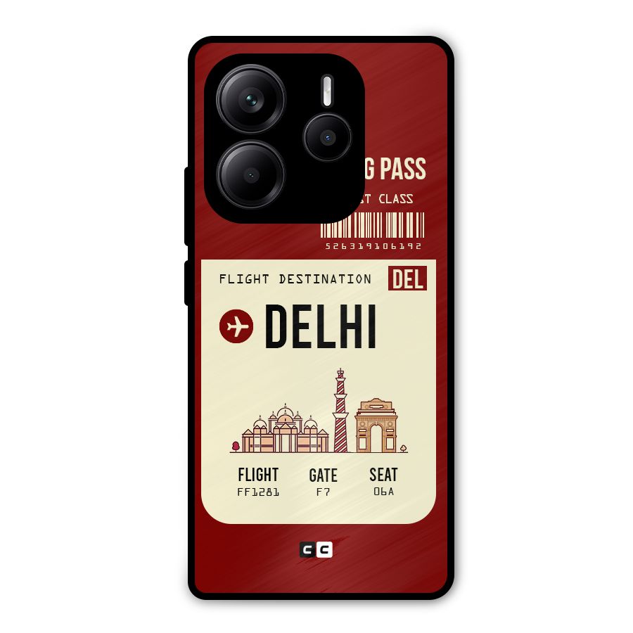 Delhi Boarding Pass Metal Back Case for Redmi Note 14 5G