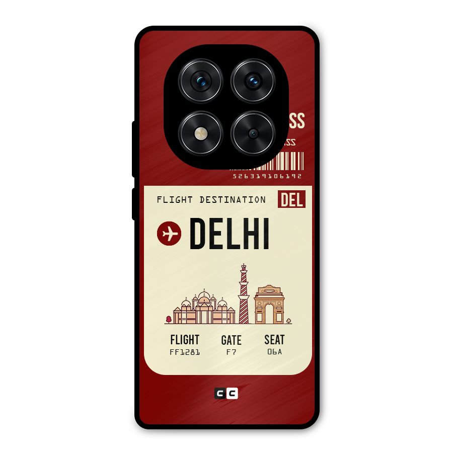 Delhi Boarding Pass Metal Back Case for Redmi Note 14 Pro 5G