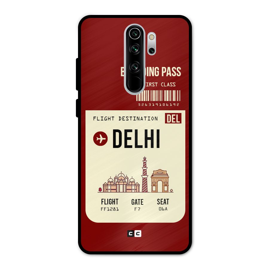 Delhi Boarding Pass Metal Back Case for Redmi Note 8 Pro